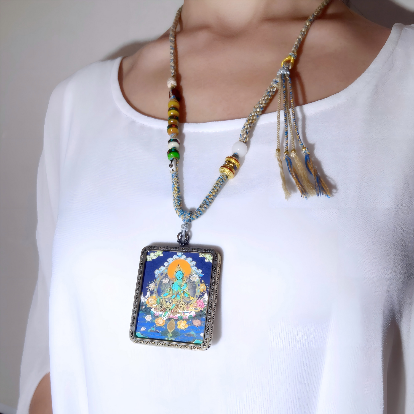 Green Tara Semi-Hand-Painted Thangka – Tibetan Goddess of Compassion, Healing, and Divine Protection