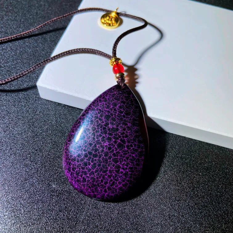 Violet Agate Pendant Necklace - Spiritual Protection