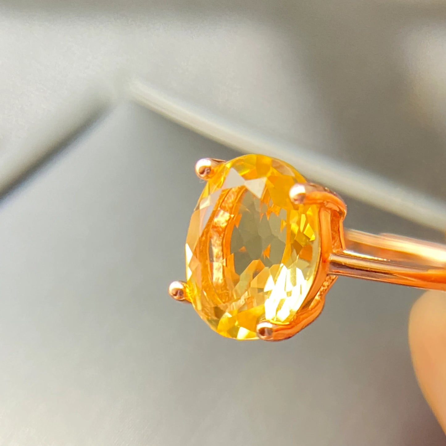 Golden Aura Radiance โ Natural Citrine S925 Silver Ring | Manifestation & Positive Energy Jewelry