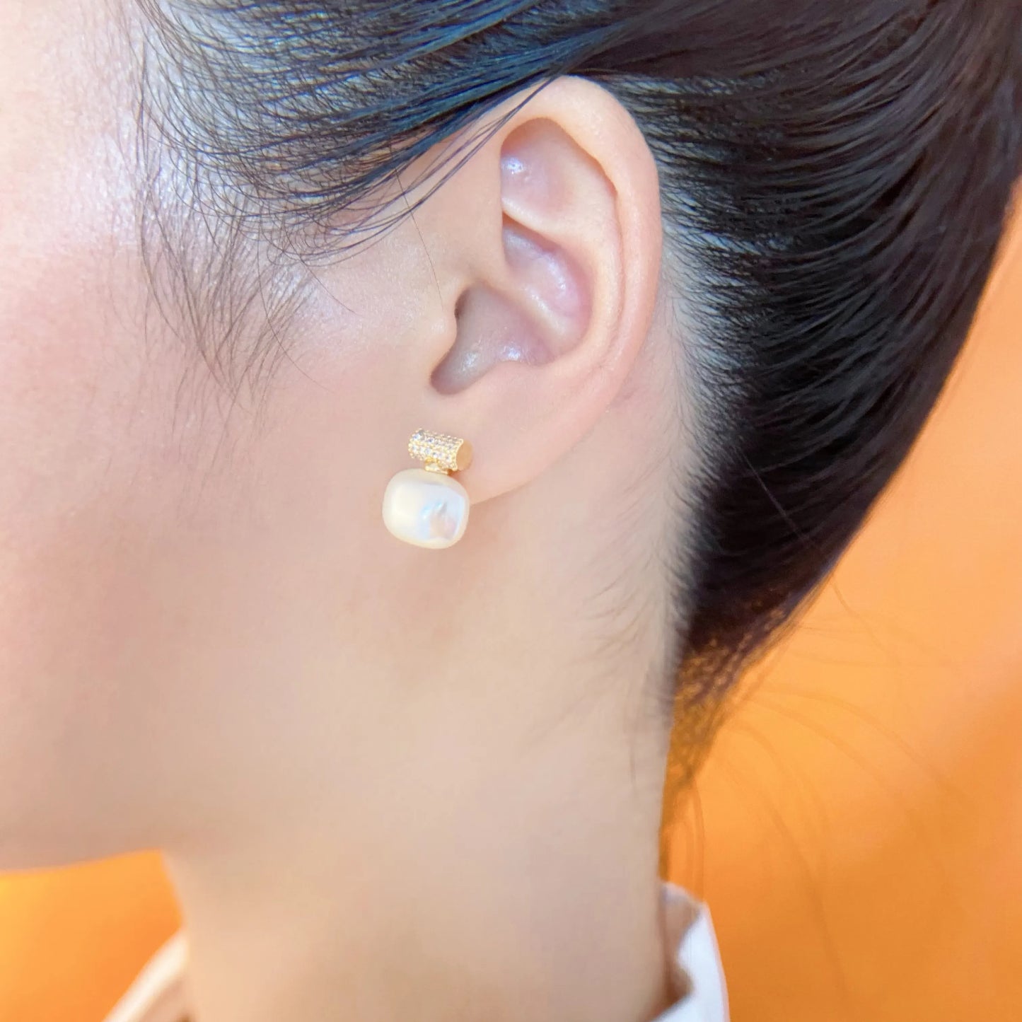 Sacred Geometry Square Pearl Earrings – Balance, Wisdom & Serenity Jewelry