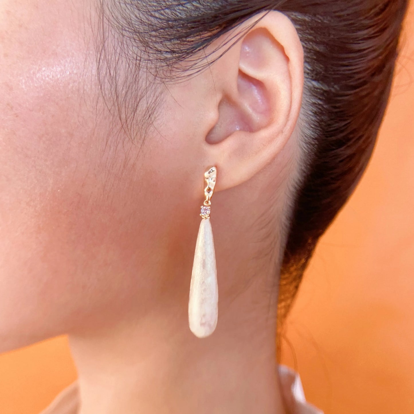 Celestial Dewdrop β Long Pearl Earrings for Spiritual Healing & Emotional Harmony