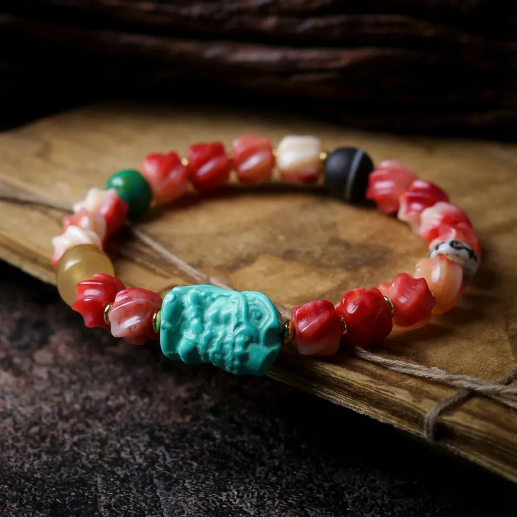 Red Bone Blossom Bracelet- Protetion