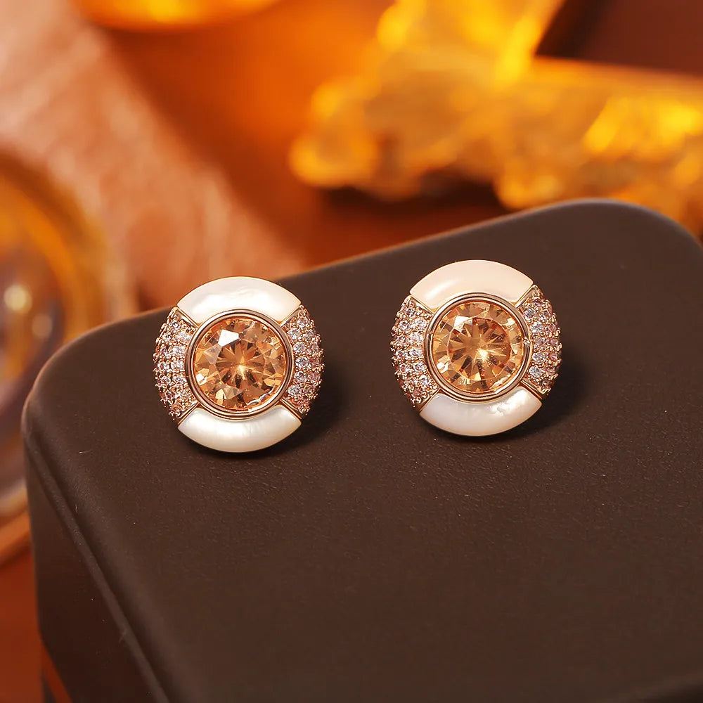 Healing Shell and Zircon Earrings – Radiate Peace, Beauty & Divine Energy