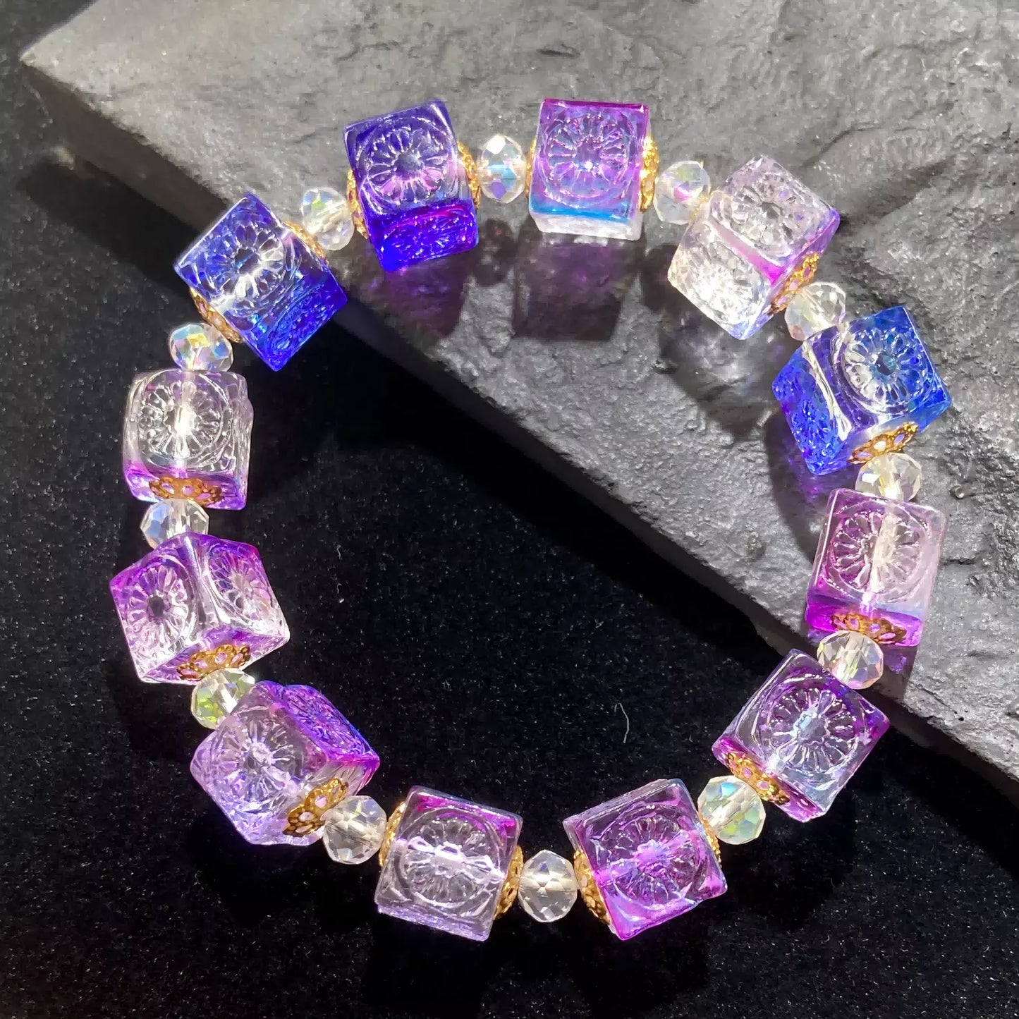 Oriental Spiritual Jewelry – Tibetan Fire-Ritual Empowered Snow Lotus Bracelet
