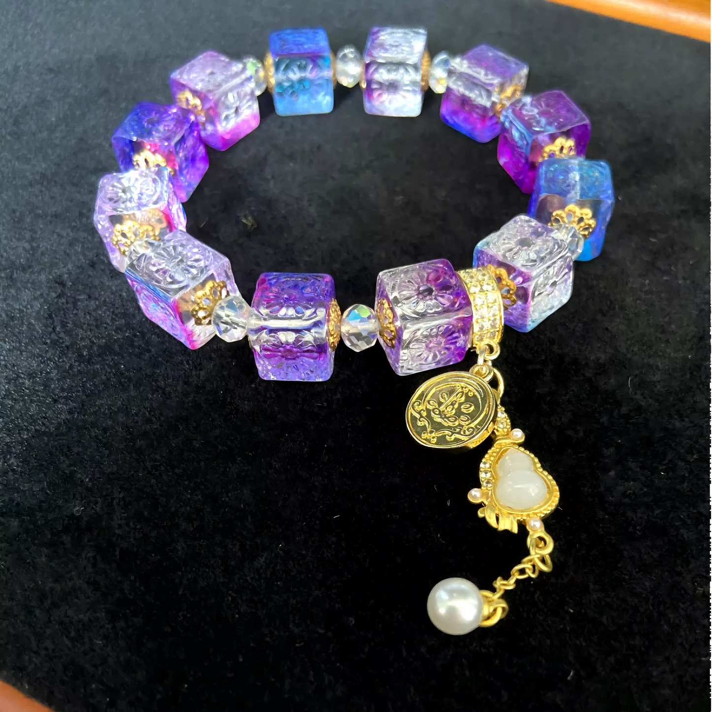 Oriental Spiritual Jewelry – Tibetan Fire-Ritual Empowered Snow Lotus Bracelet