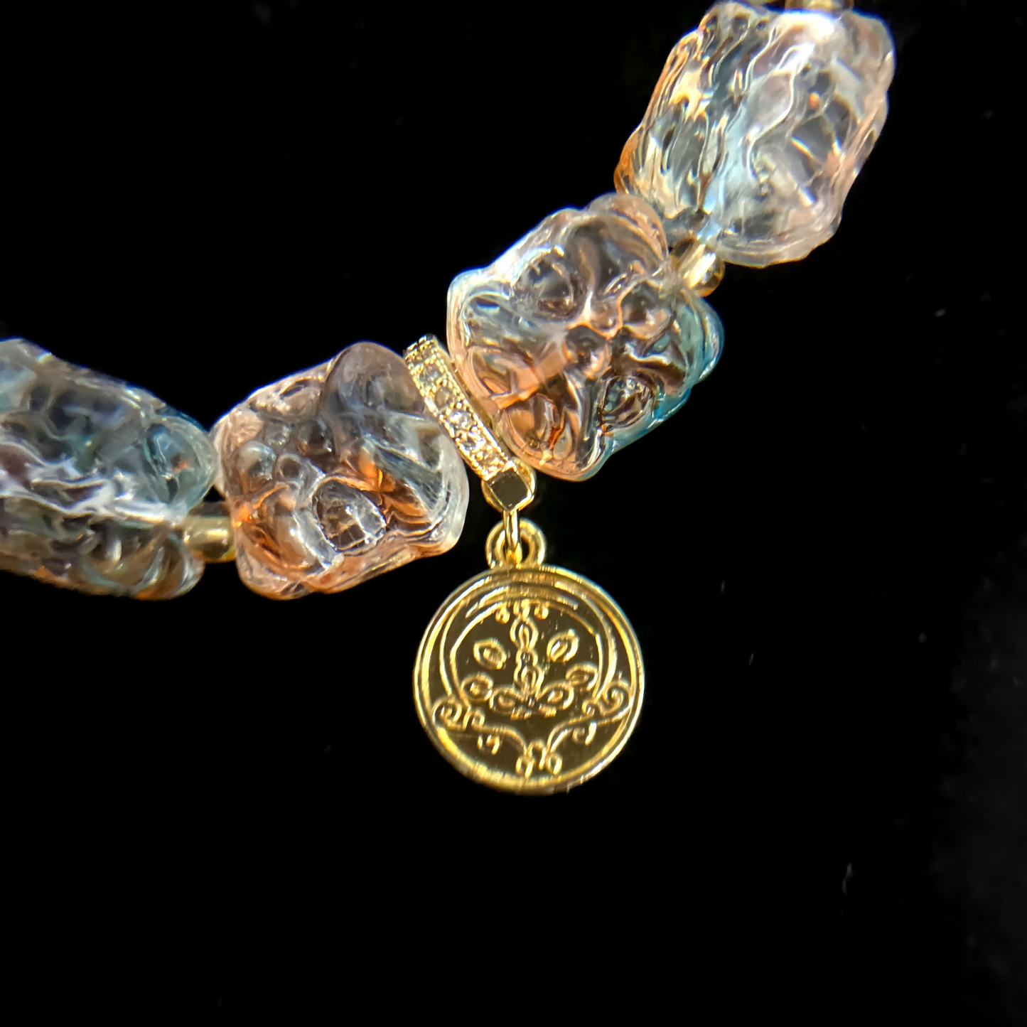 Himalayan Crystal Lion Dance Bracelet – Spiritual Healing Beads for Energy, Protection, Wellness & Meditation, Blessed by Fire Ritual