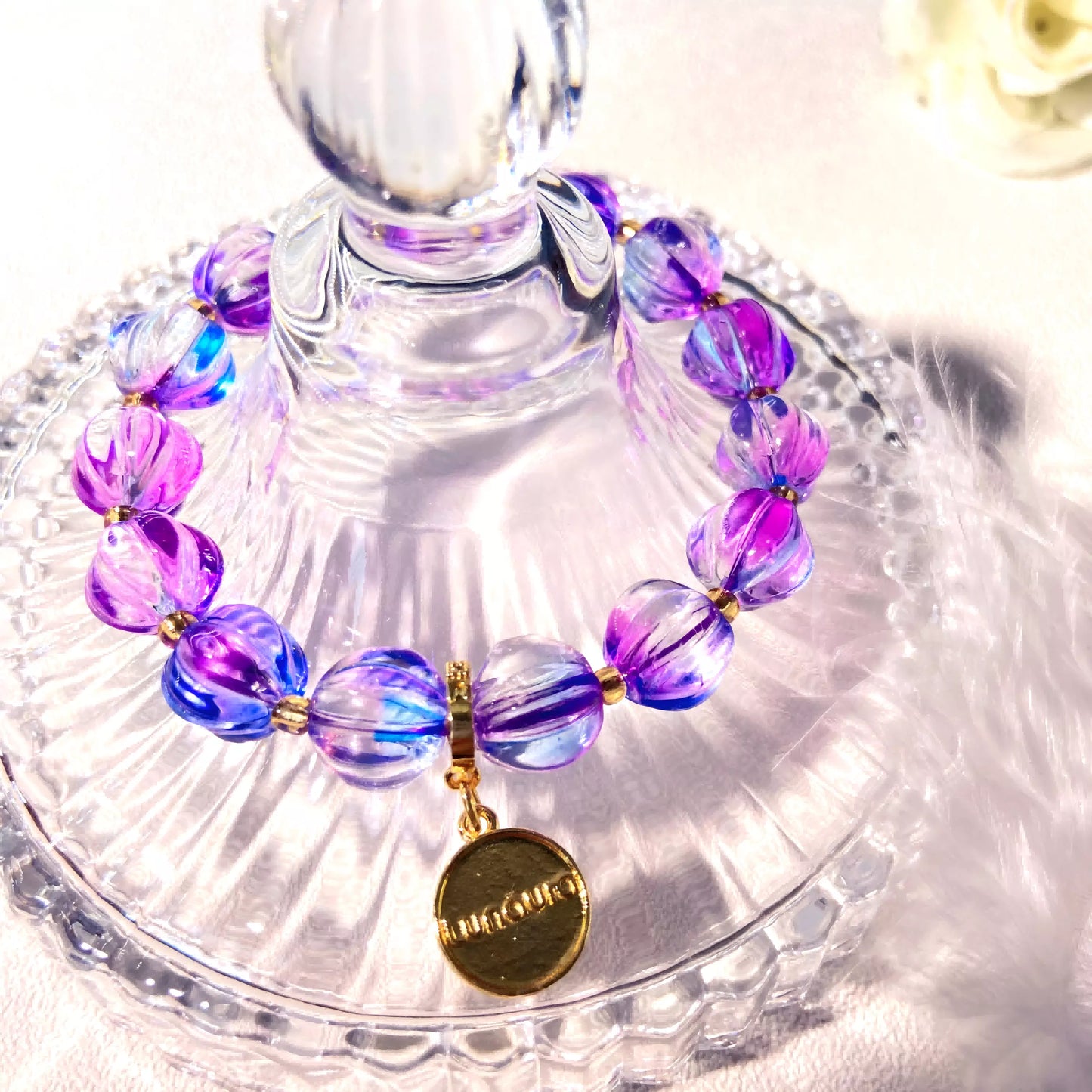 Mystic Oriental Bracelet – Temple Fire Consecrated Pumpkin Beads for Meditation & Protection