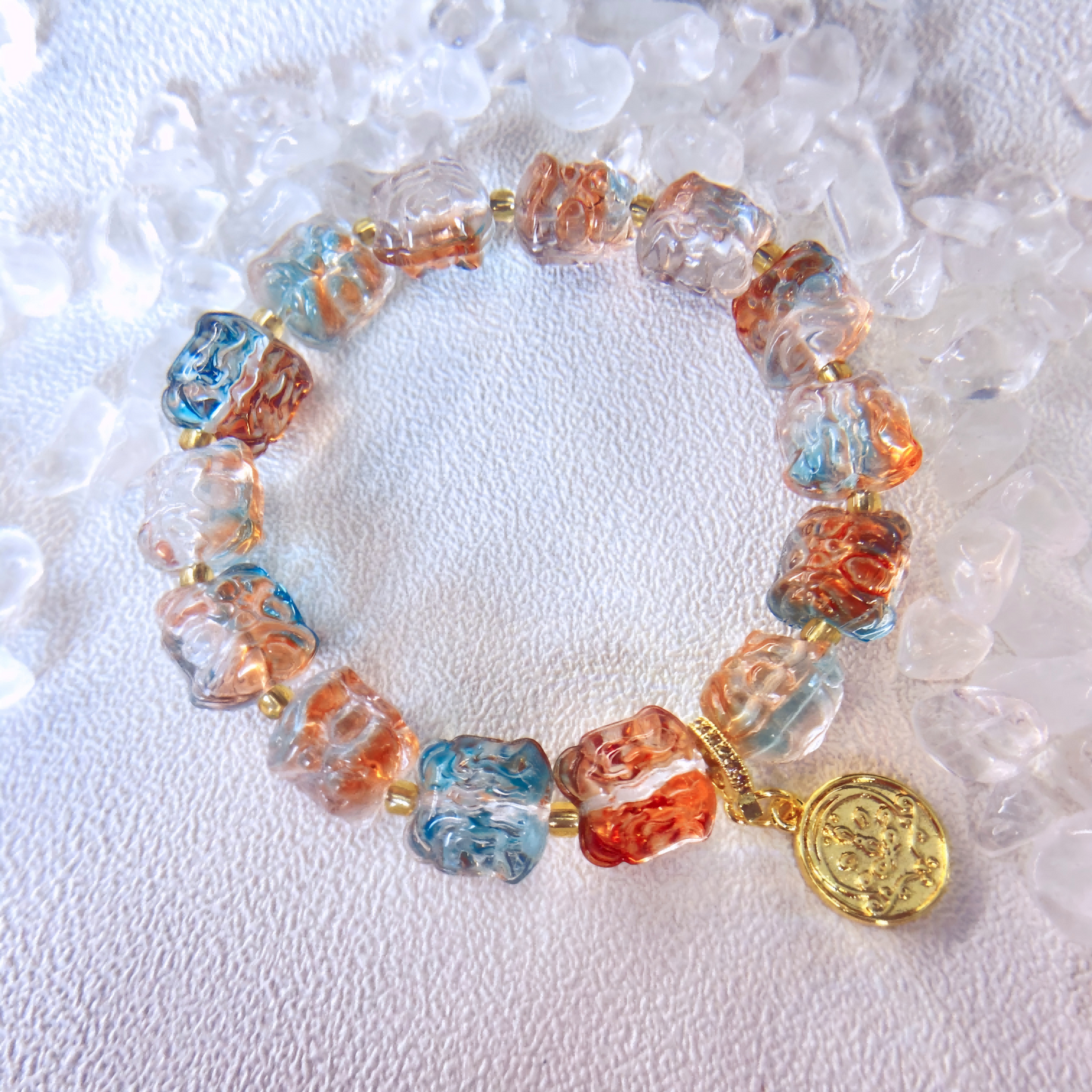 Himalayan Crystal Lion Dance Bracelet – Spiritual Healing Beads for Energy, Protection, Wellness & Meditation, Blessed by Fire Ritual