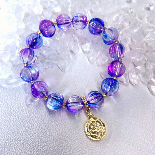 Mystic Oriental Bracelet – Temple Fire Consecrated Pumpkin Beads for Meditation & Protection