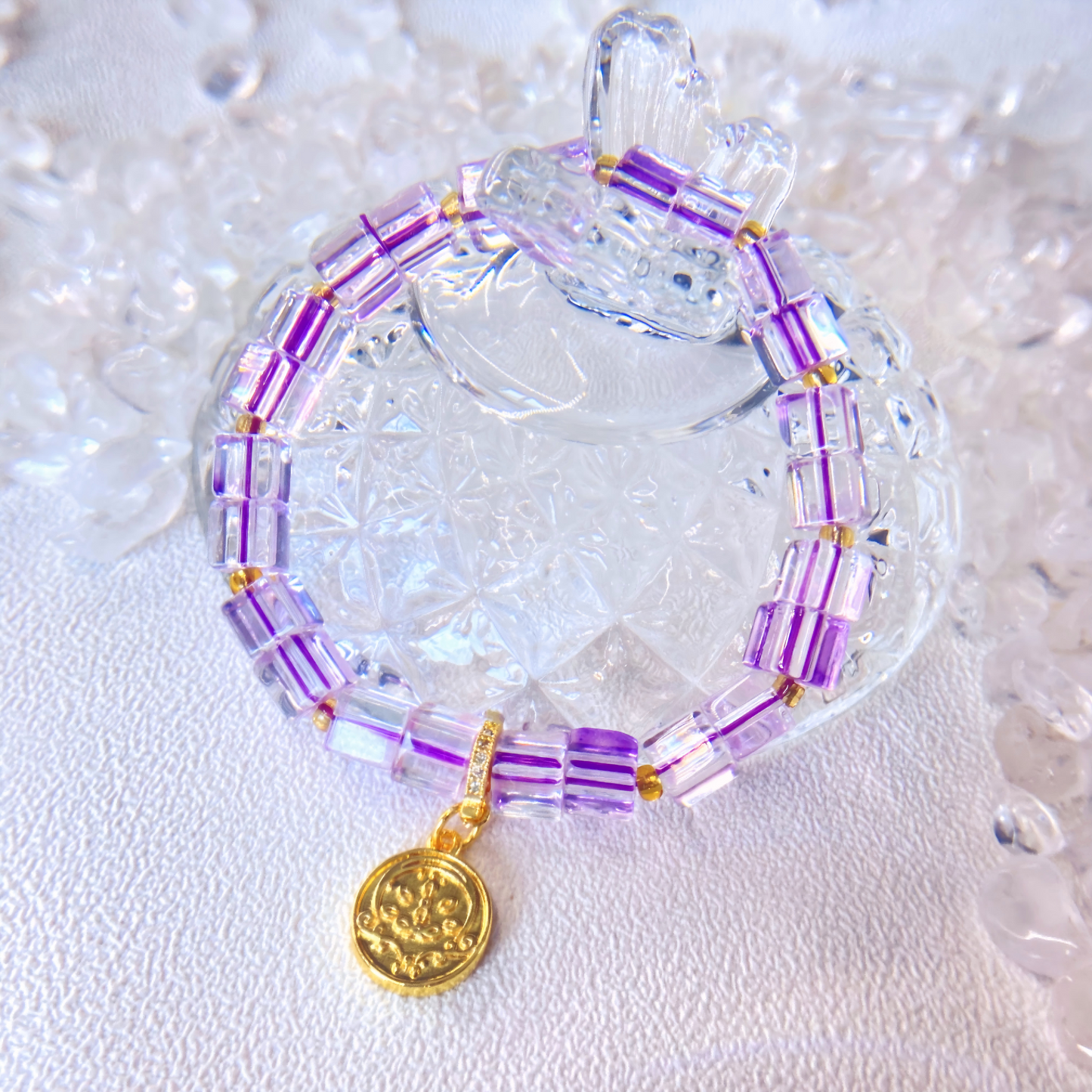 Mystic Cube of Yamdrok · Purple Topaz Energy Bracelet – Wisdom, Balance & Protection