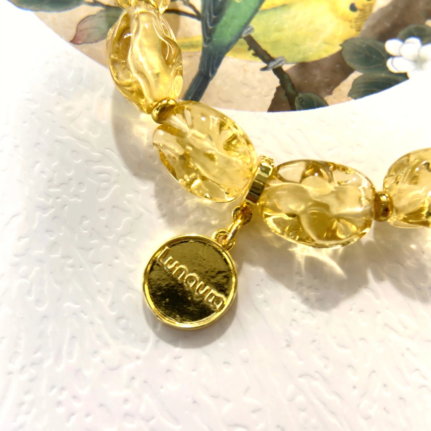 Buddhist Golden Foil Glass Bracelet – Shangqing Xuangguang Sacred Beads