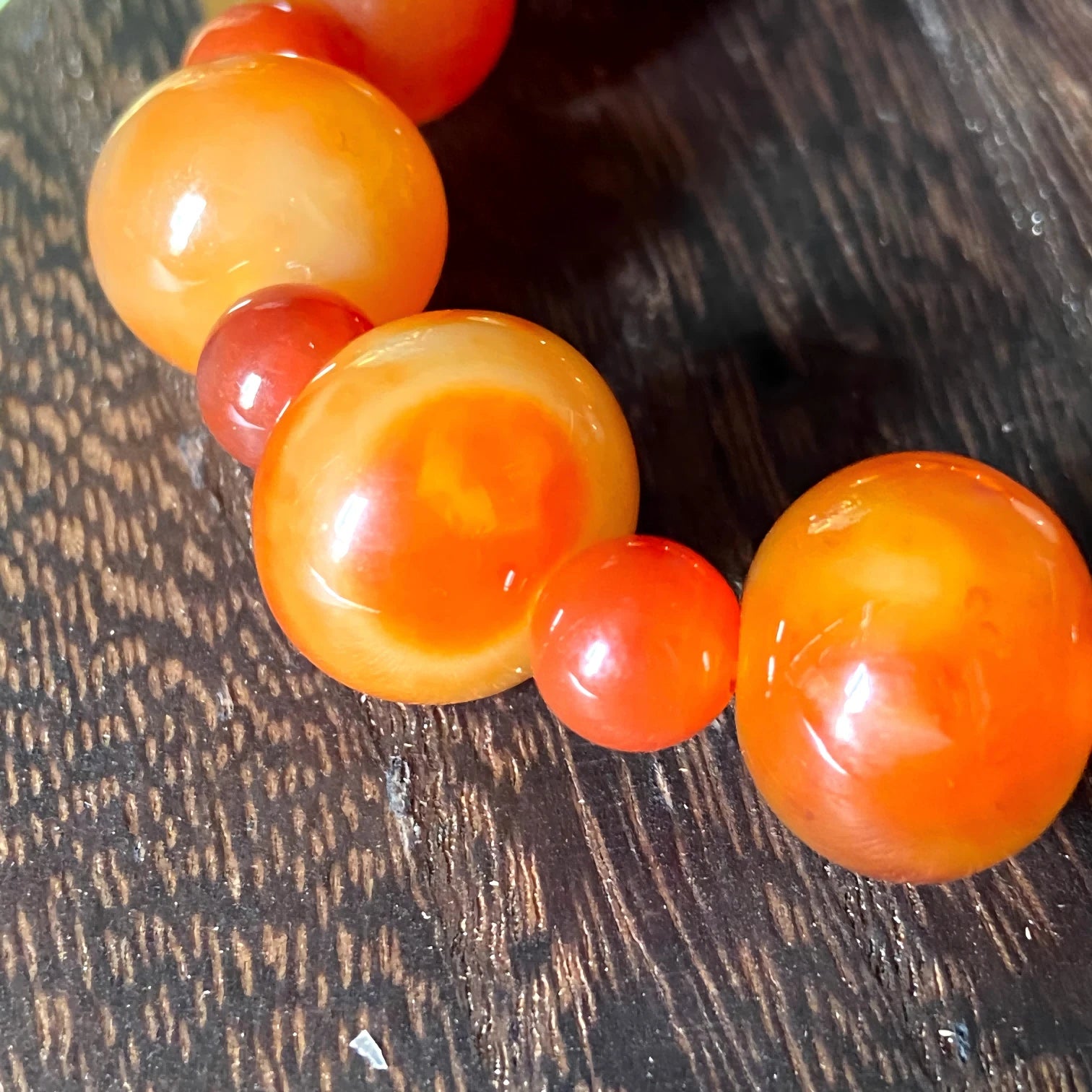Orange Mu Chen Bead Bracelet - Protetion
