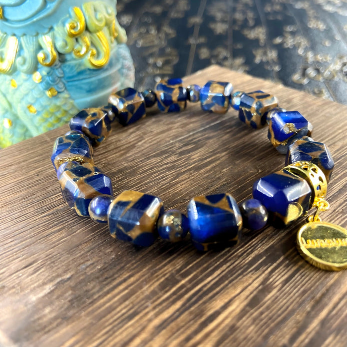 Blue Mani Bead Bracelet – Sacred Talisman