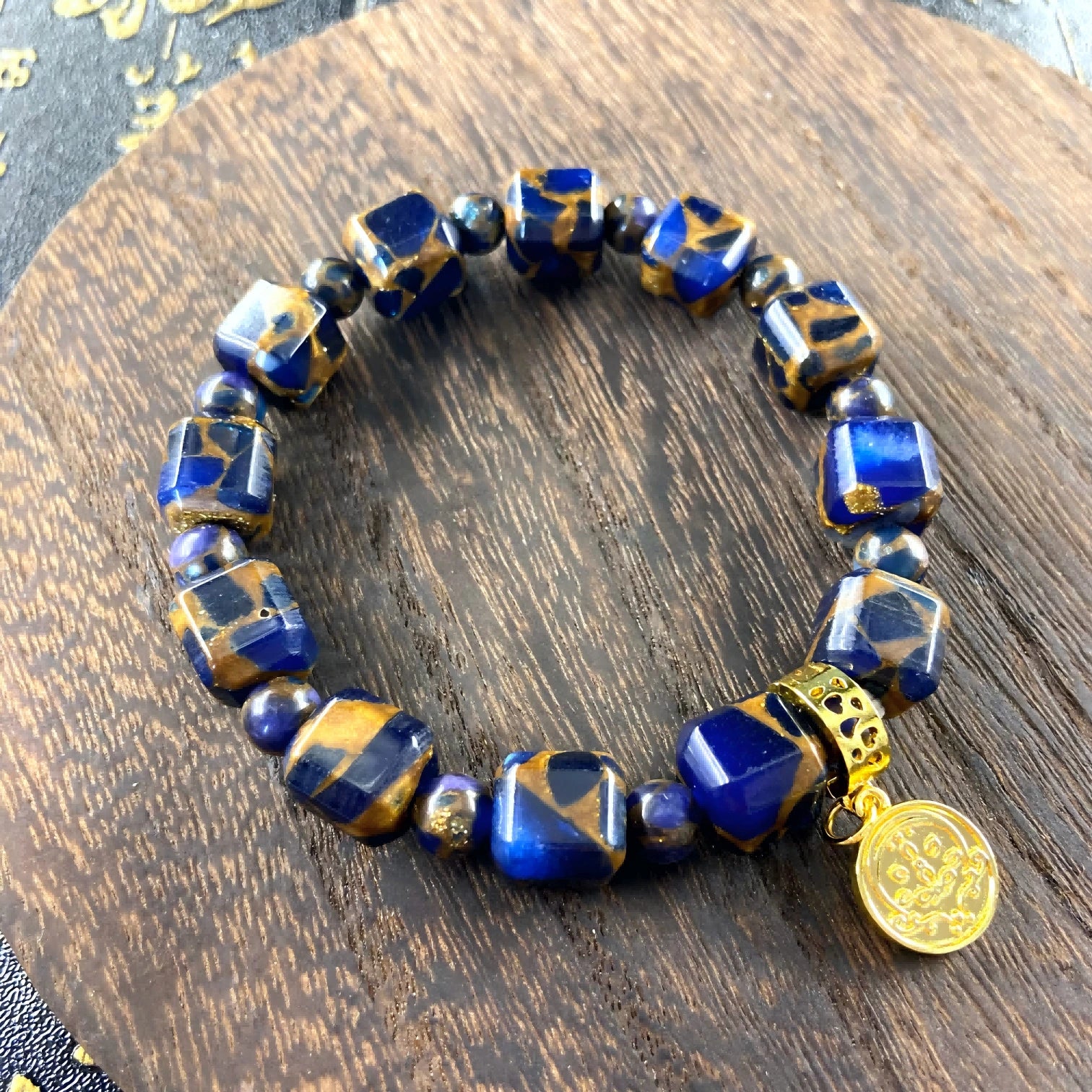 Blue Mani Bead Bracelet – Sacred Talisman
