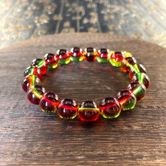 Red and Green Glass Bracelet – Energy