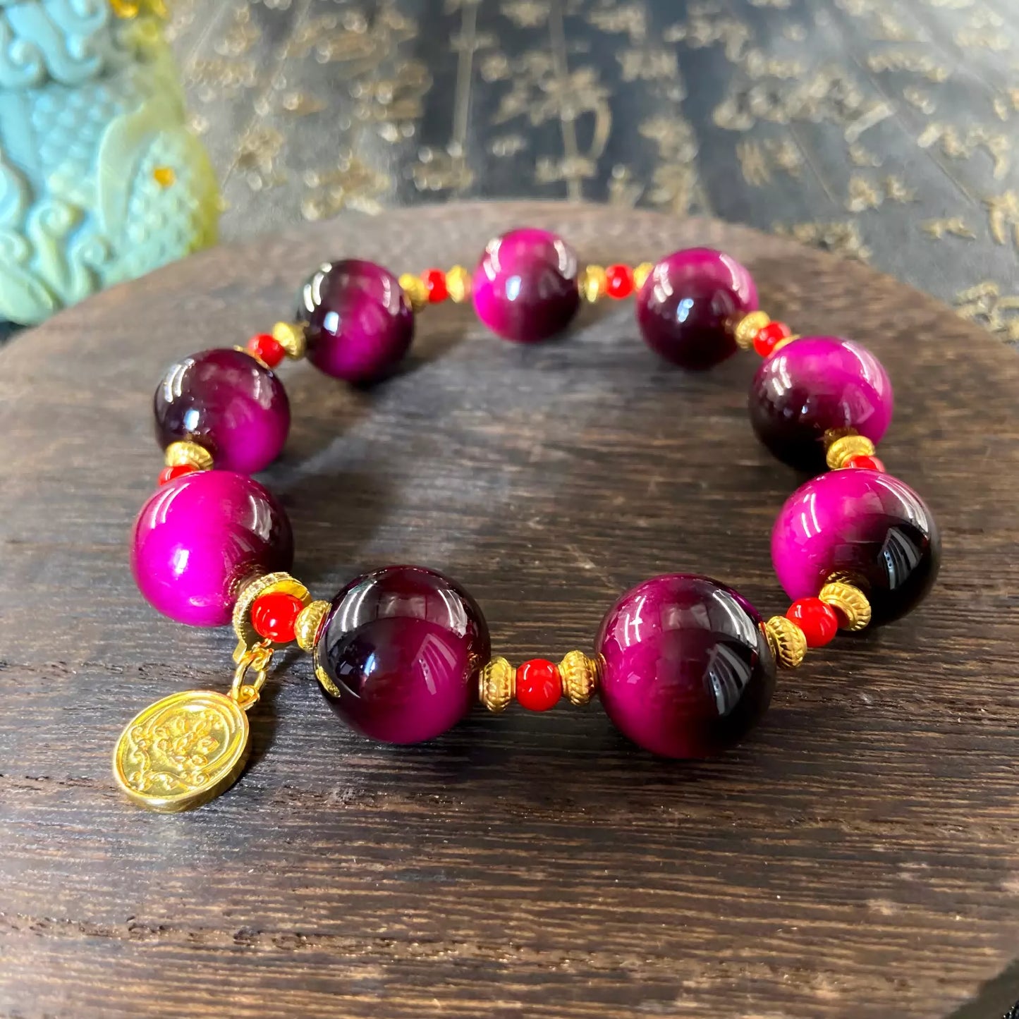 Fire-Consecrated Tara Buddah Dzi Bead Bracelet – Emotional Balance, Spiritual Protection & Good Fortune”