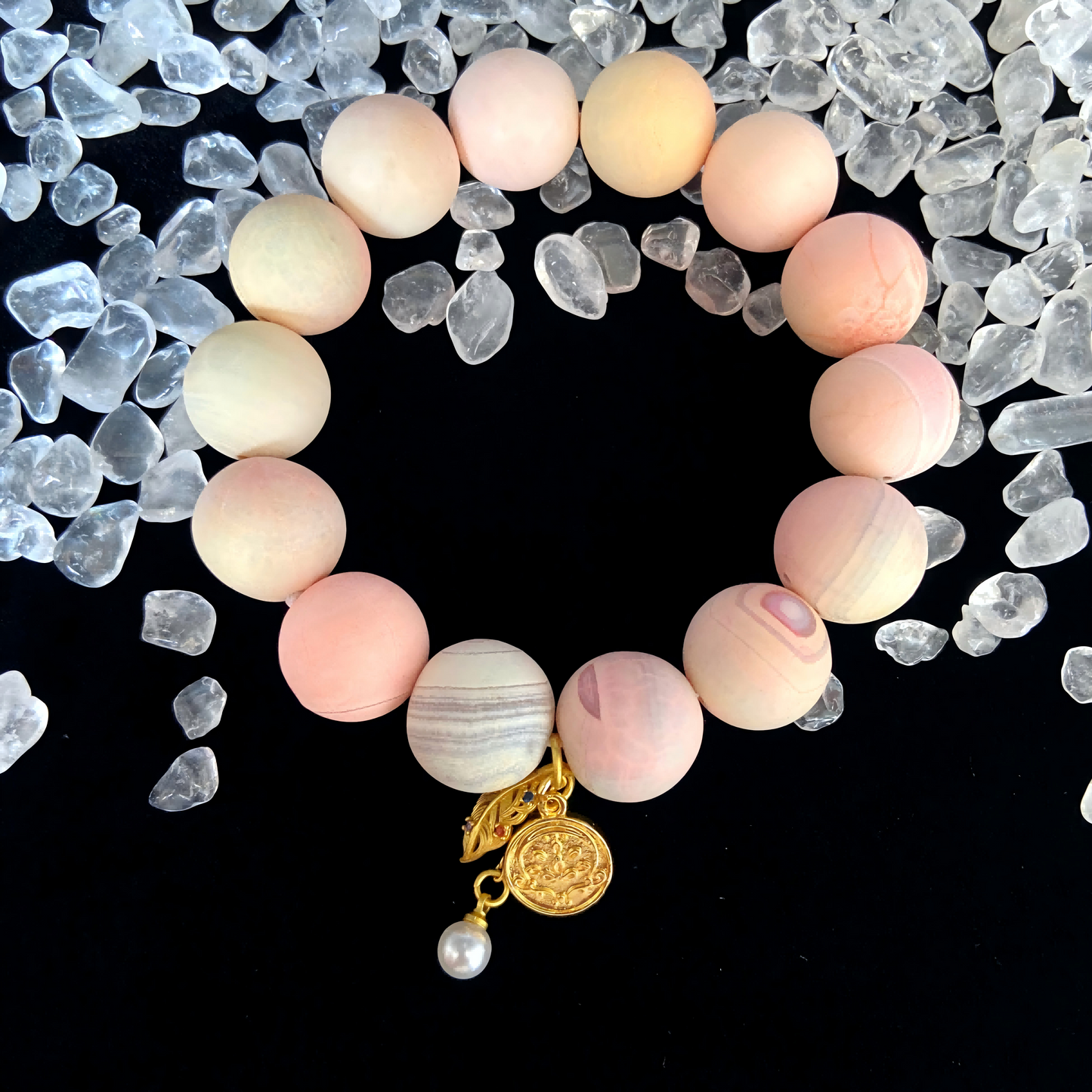Pink Tara & Medicine Buddha Sacred Bead Bracelet | Symbol of Compassion, Healing & Protection