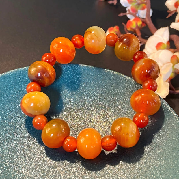 Orange Mu Chen Bead Bracelet - Protetion