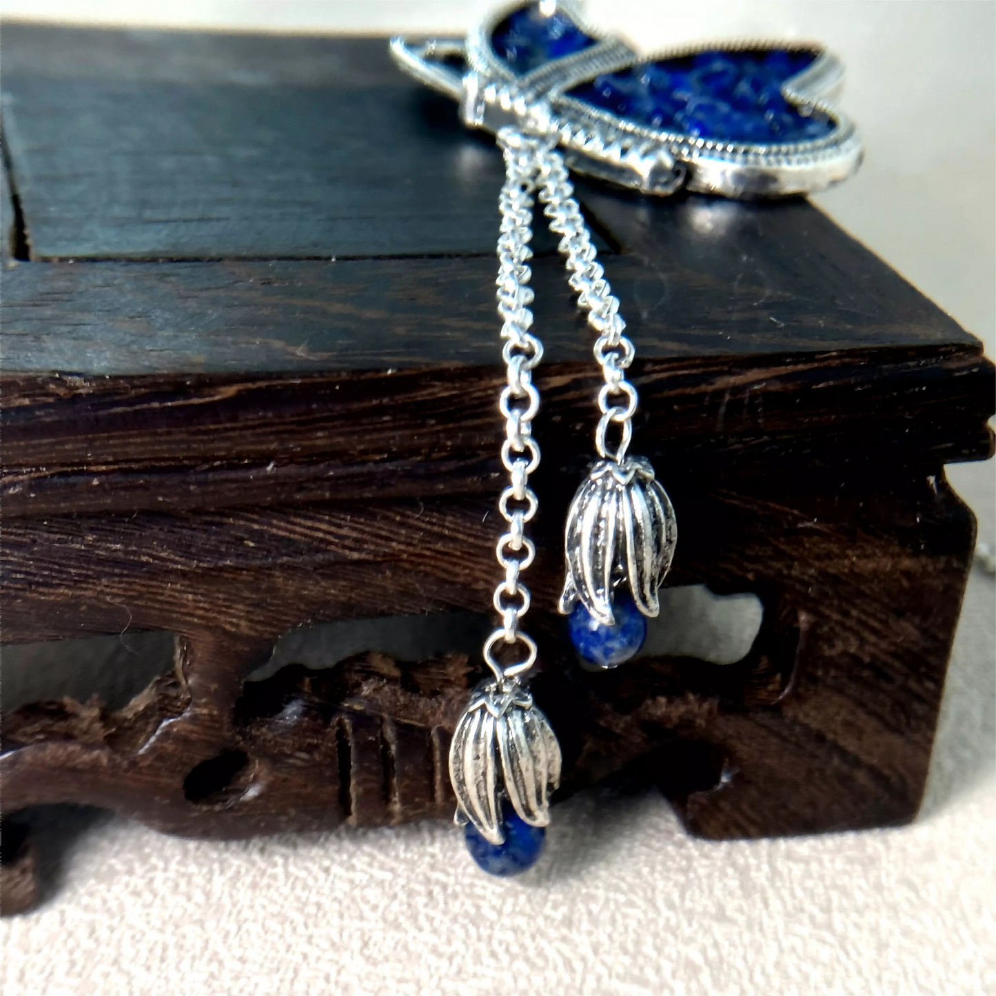 Butterfly Lapis Lazuli Pendant Necklace – Transformation, Inner Wisdom & Spiritual Protection Jewelry