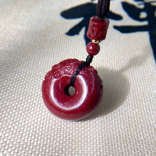 Hand-Carved Pixiu Peace Amulet Pendant – Purple Gold Sand Talisman for Wealth, Protection & Spiritual Balance