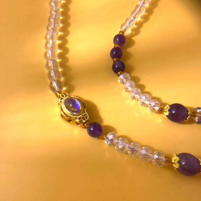 White Crystal Pendant Necklace - Healing