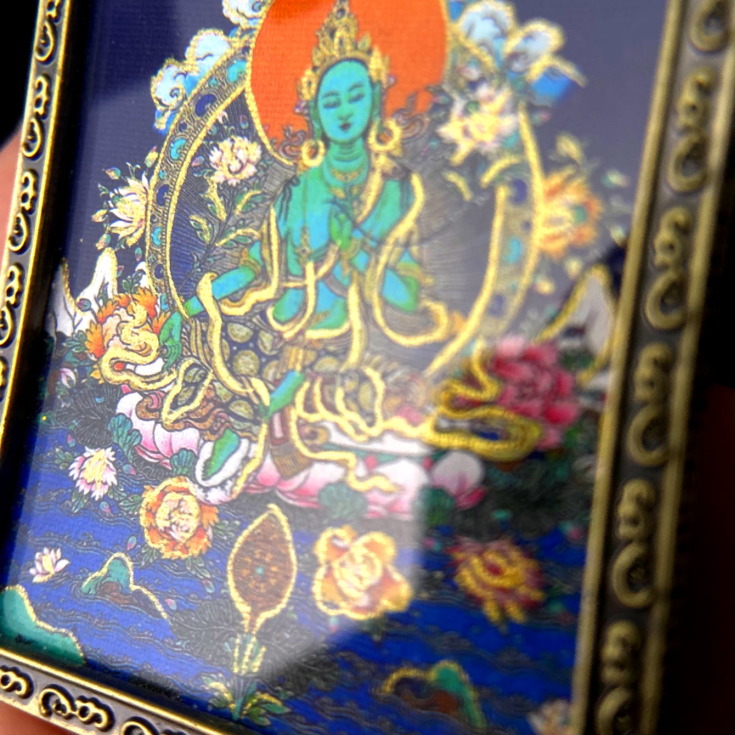 Green Tara Semi-Hand-Painted Thangka – Tibetan Goddess of Compassion, Healing, and Divine Protection