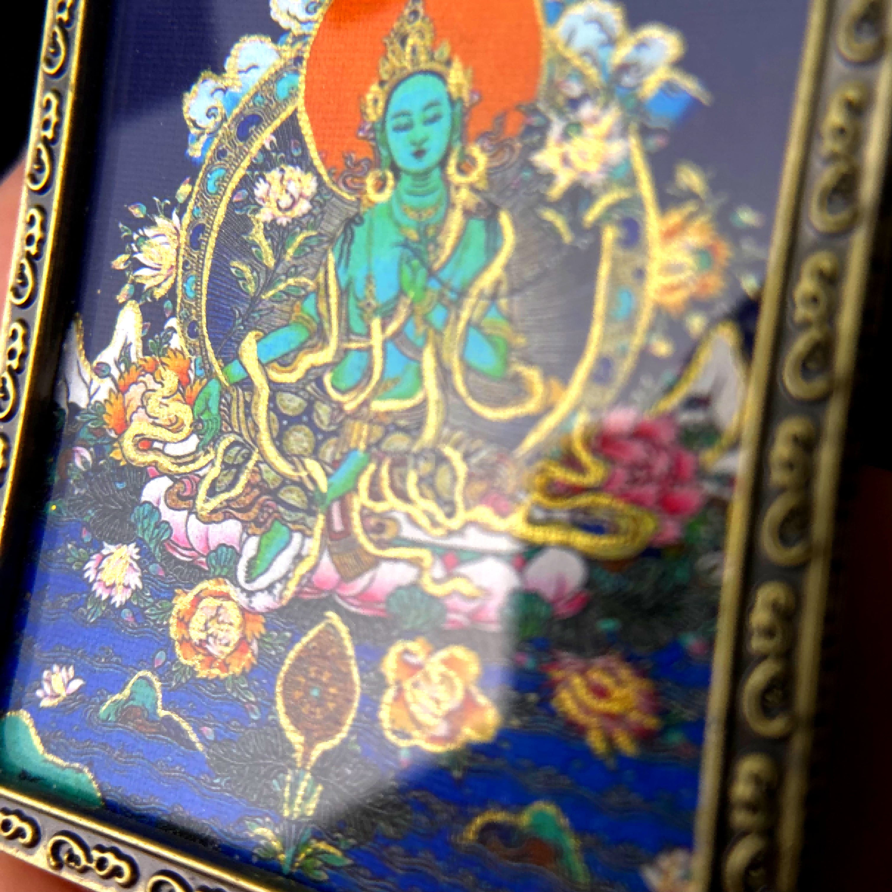 Green Tara Thangka Necklace - Healing