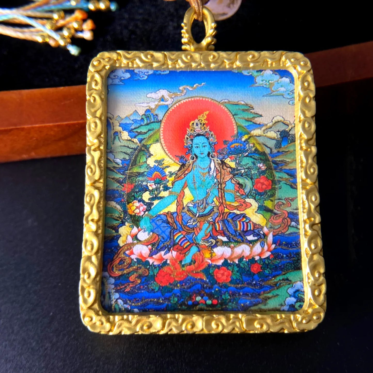 Green Tara Semi-Hand-Painted Thangka – Tibetan Goddess of Compassion, Healing, and Divine Protection