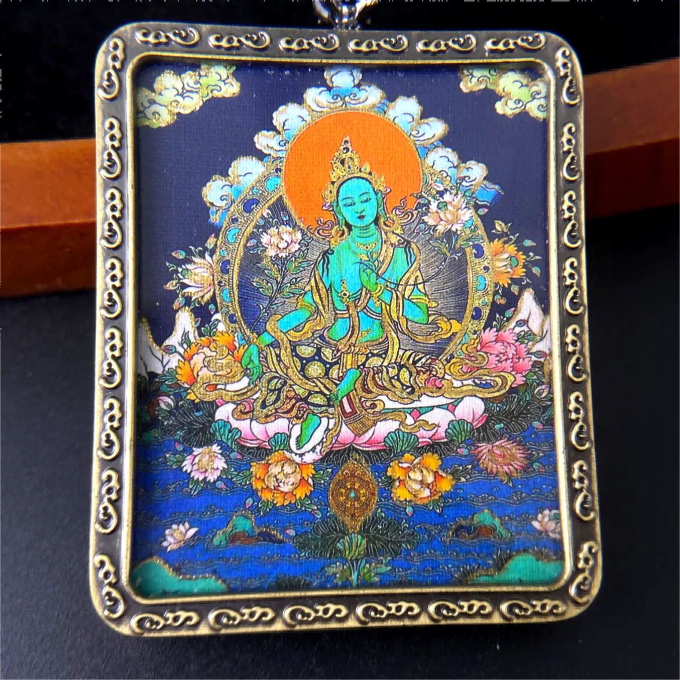 Green Tara Thangka Necklace - Healing