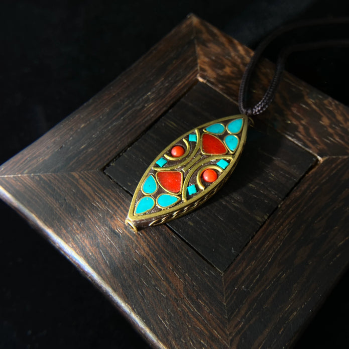 Brown Nepalese Pendant Necklace - Protection