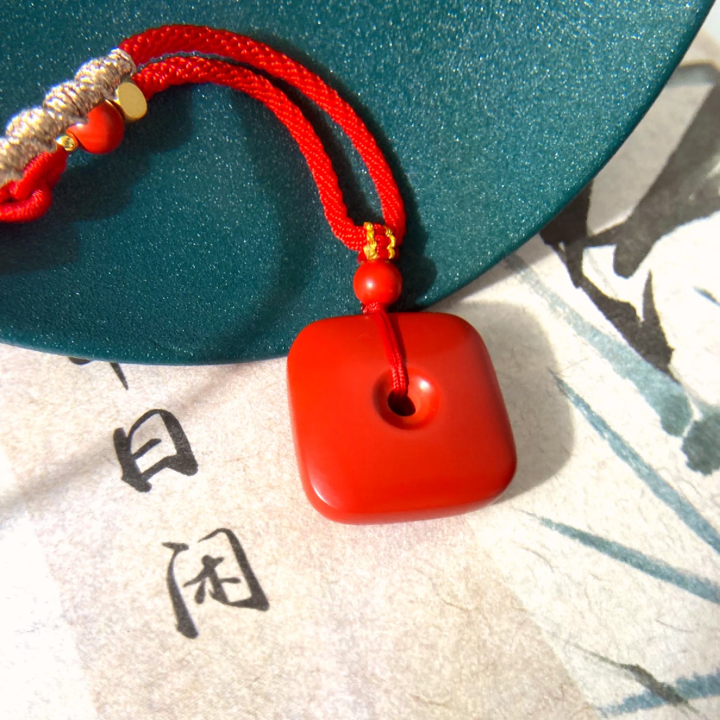 Imperial Cinnabar Peace Amulet Pendant – Spiritual Protection, Luck & Energy Purification Talisman