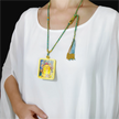 Yellow Jambhala Thangka Necklace - Wealth
