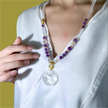 White Crystal Pendant Necklace - Healing