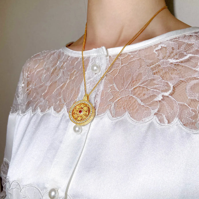 24K Gold-Plated Chalcedony Necklace - Protection