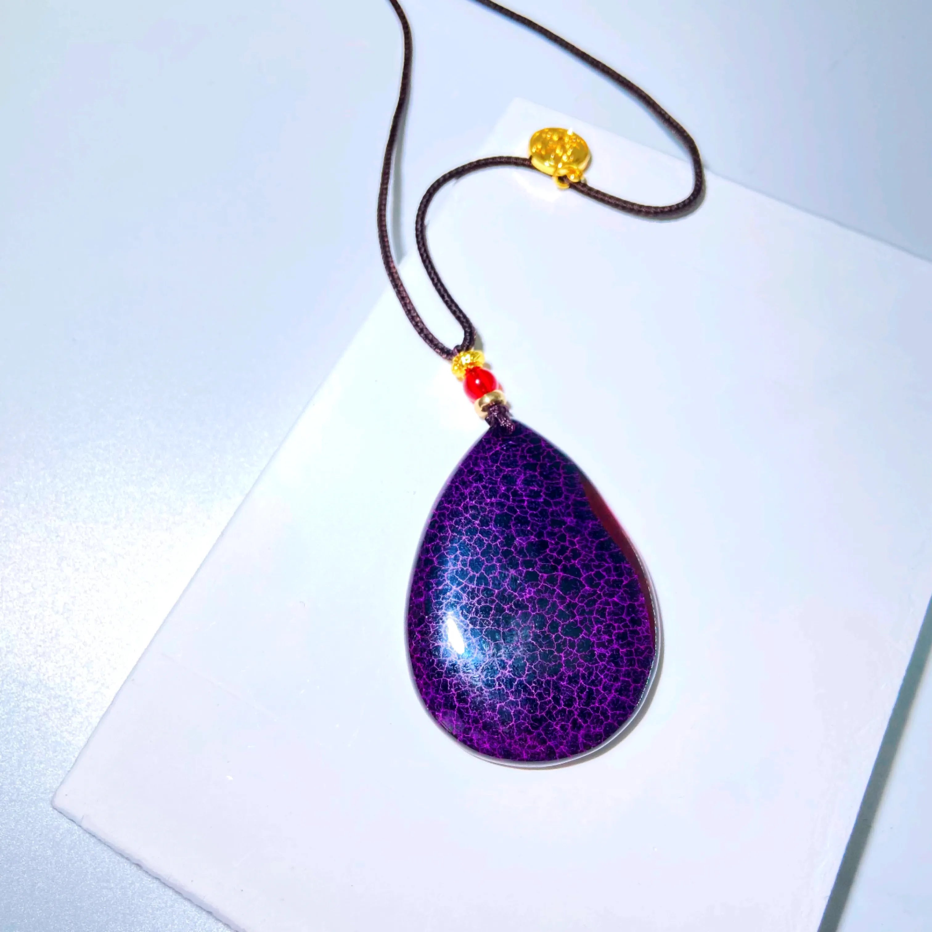 Violet Agate Pendant Necklace - Spiritual Protection