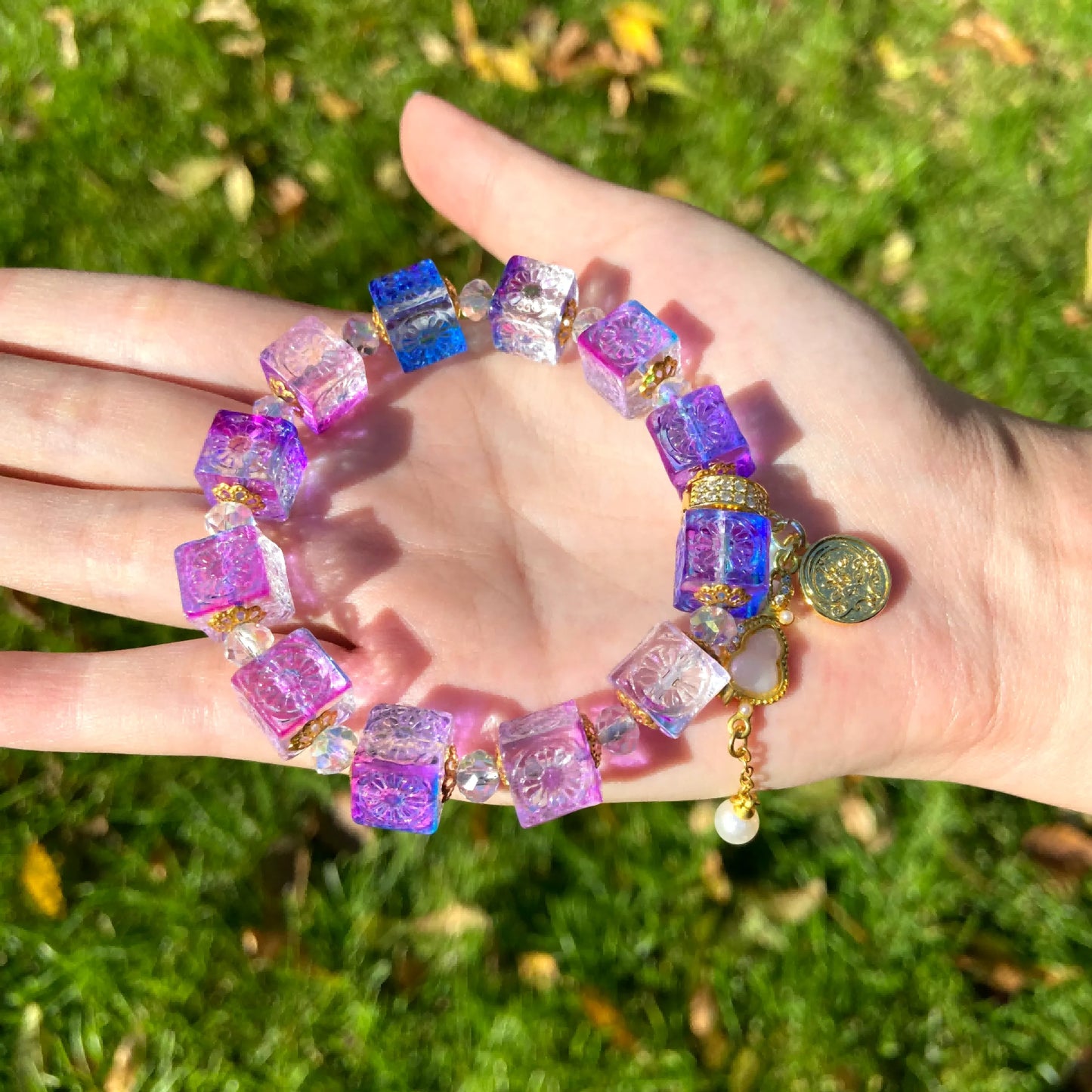 Oriental Spiritual Jewelry – Tibetan Fire-Ritual Empowered Snow Lotus Bracelet