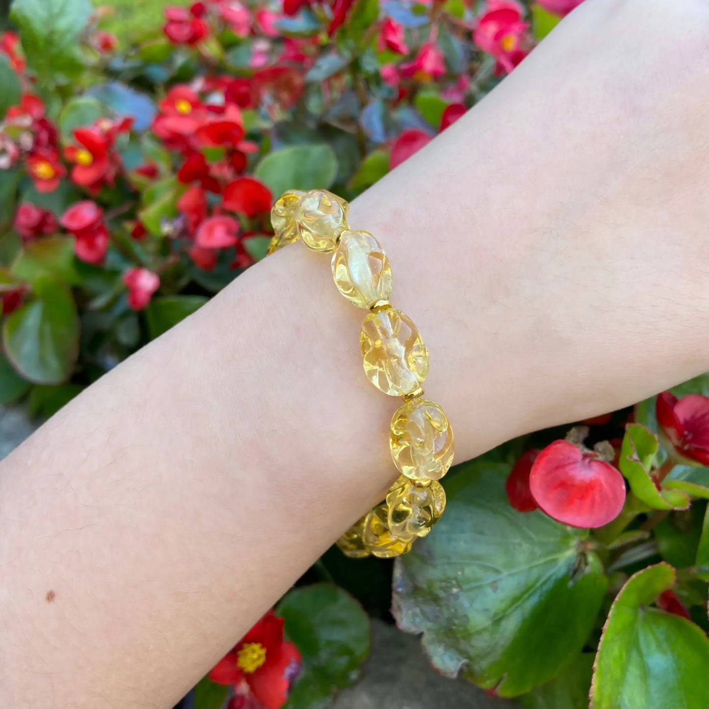 Buddhist Golden Foil Glass Bracelet – Shangqing Xuangguang Sacred Beads