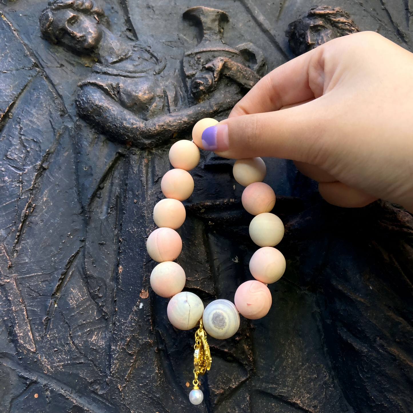 Pink Tara & Medicine Buddha Sacred Bead Bracelet | Symbol of Compassion, Healing & Protection