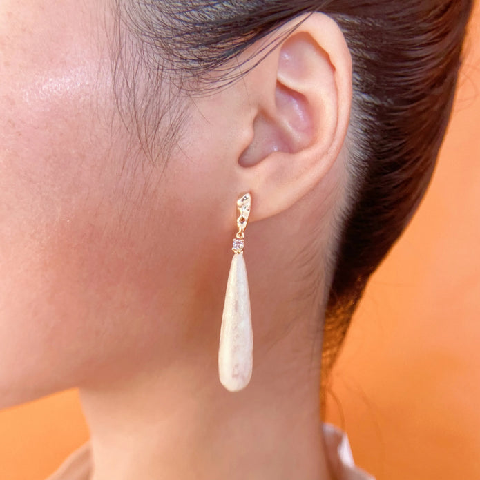 Celestial Dewdrop – Long Pearl Earrings for Spiritual Healing & Emotional Harmony