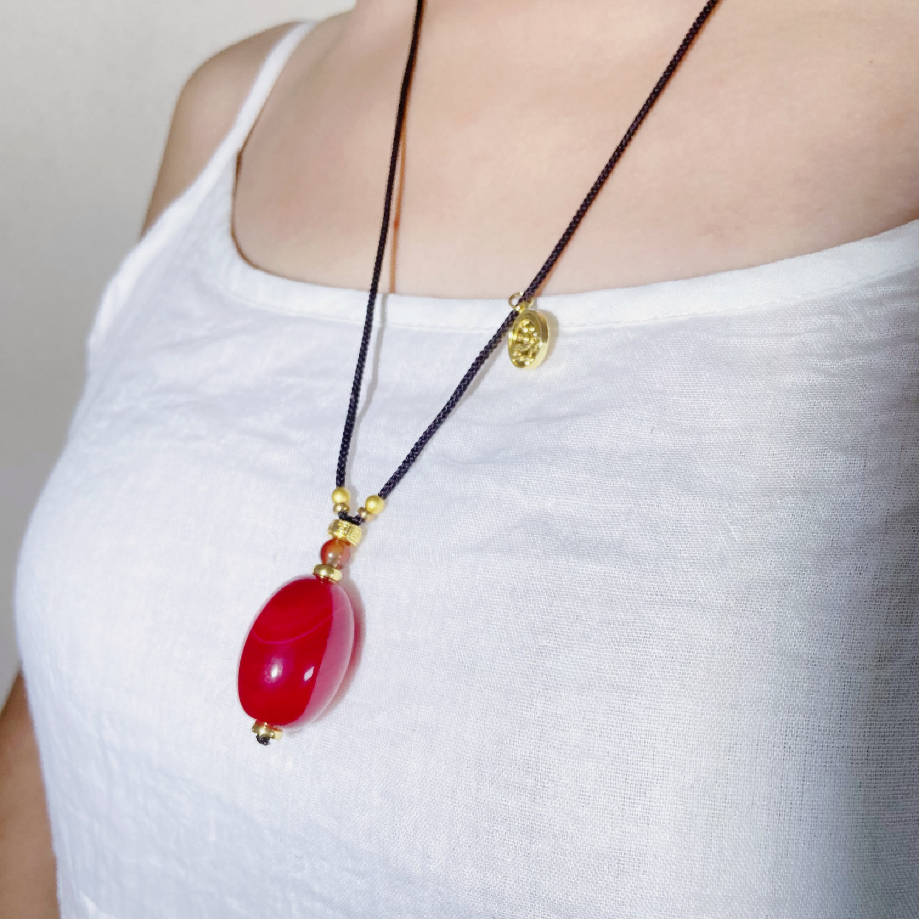 Red  Agate Pendant - Healing