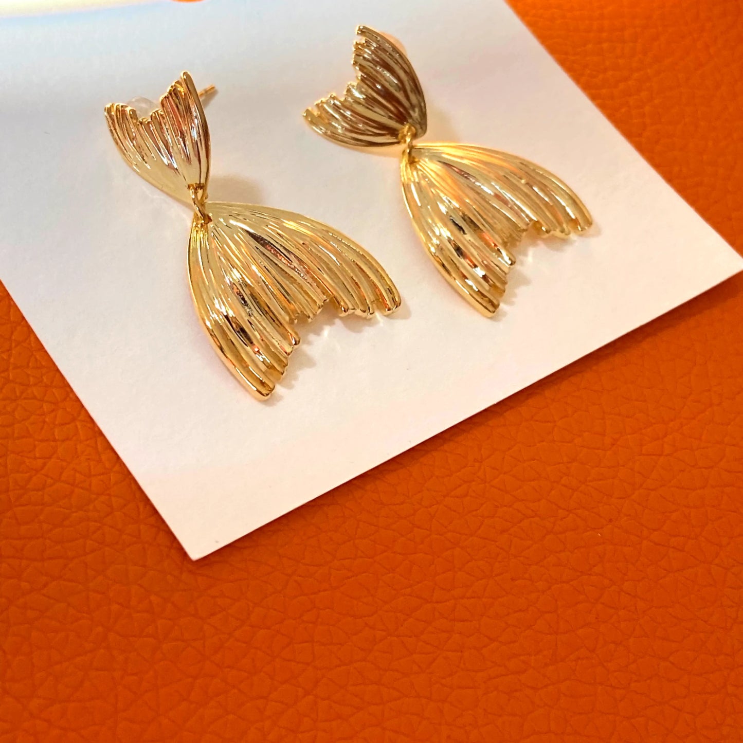 Spiritual Golden Fish Tail Studs – Bring Wealth, Harmony & Inner Flow
