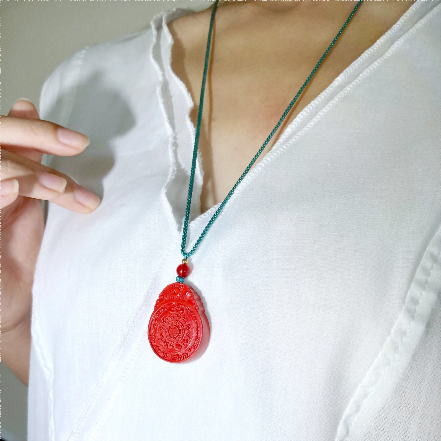 Red Cinnabar Pendant - Protection
