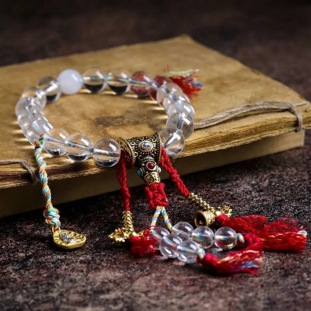 White Crystal Prayer Beads - Peaceful