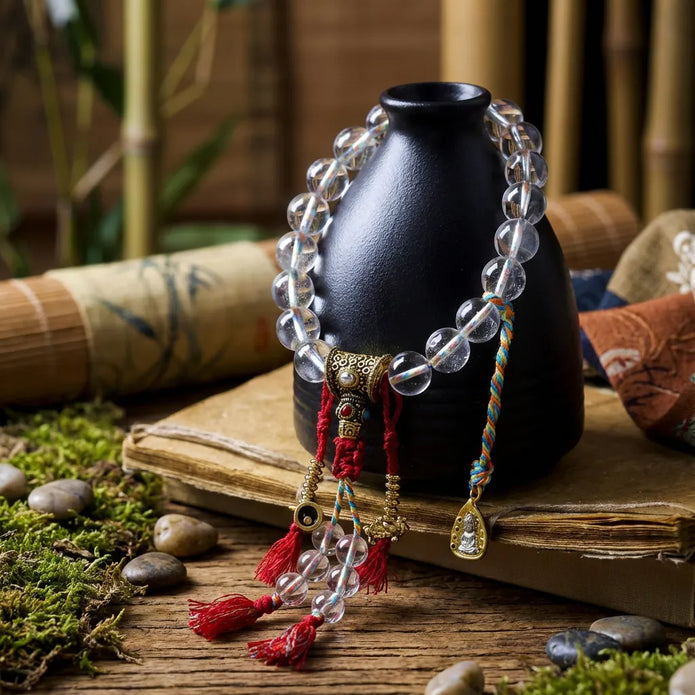 White Crystal Prayer Beads - Peaceful