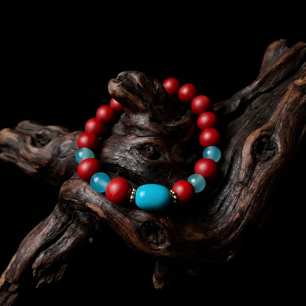 Red Sherpa  Dzi Bead Bracelet – Protection