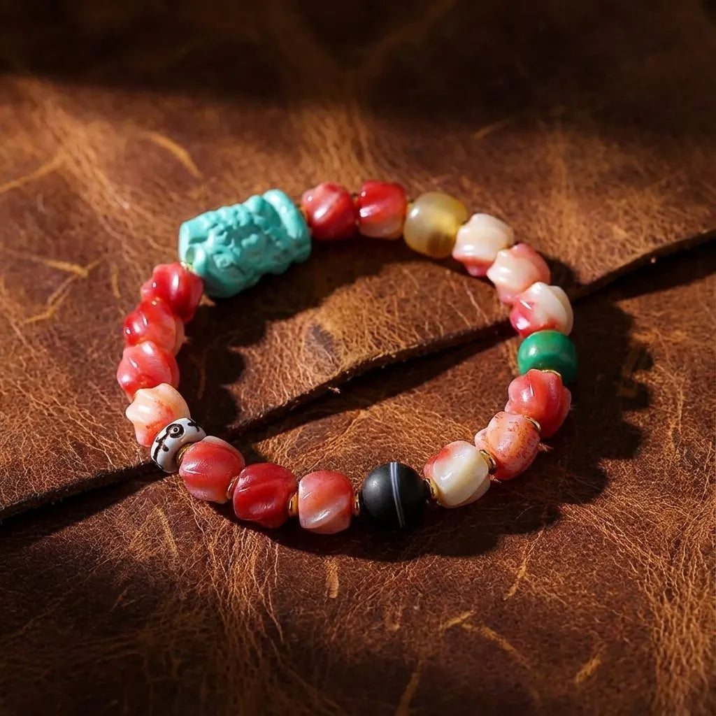 Red Bone Blossom Bracelet- Protetion
