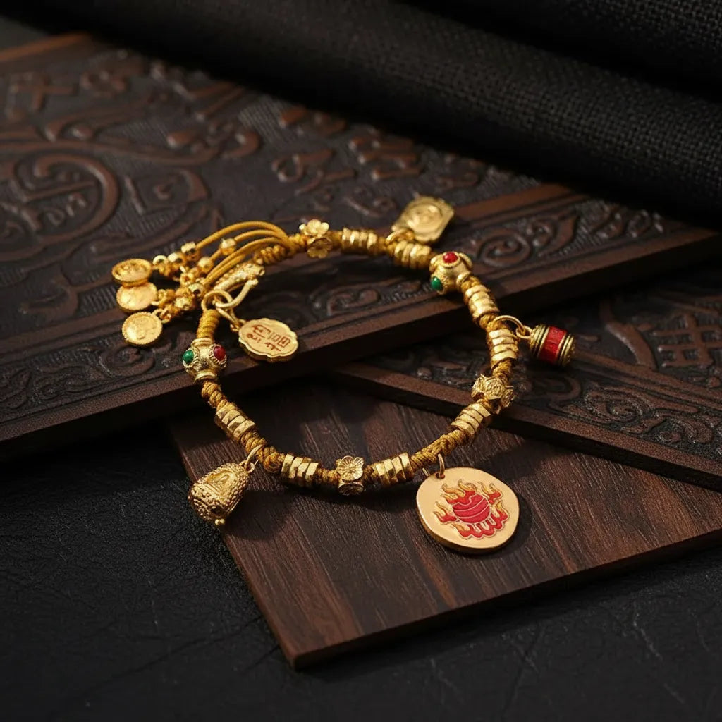 Gold-plated God of Wealth Bracelet - Wealth
