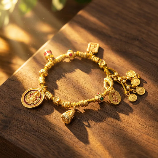 Gold-plated God of Wealth Bracelet - Wealth