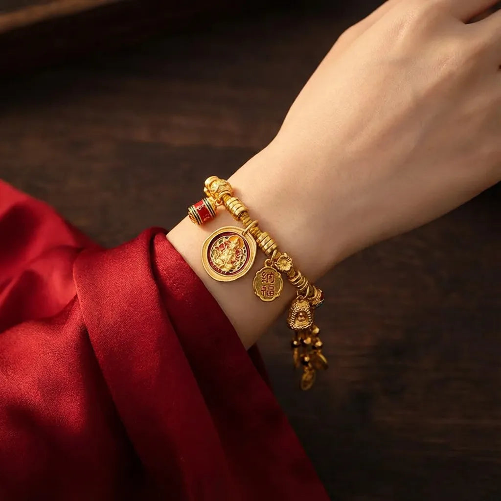 Gold-plated God of Wealth Bracelet - Wealth