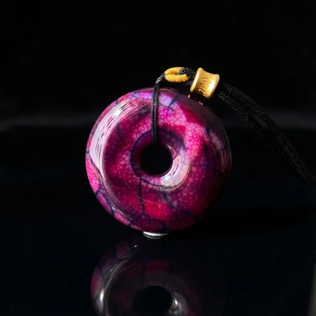 Violet Agate Pendant Necklace - Energy Harmony